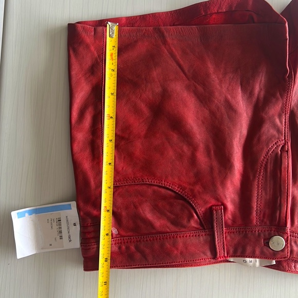 IRO red lamb leather shorts size 38 (6 US) - Picture 10 of 12